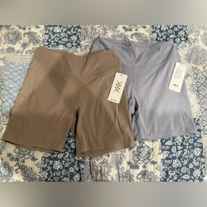 2 pair NWT Rhone Women's Revive 6” Shorts - Taupe Mist and Blue Lavender